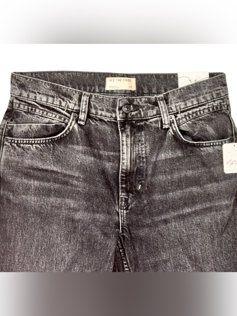 We The Free Washed Black Wide-Leg Flare Jeans, Size 29 - Picture 3 of 12